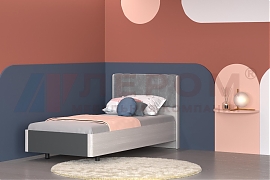 Кровать Грейс КР-5015 Снежный Ясень, вставка Антрацит Матовый - мебель ЛЕРОМ во Владивостоке