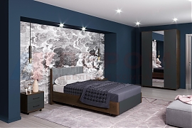 Спальня Грейс- композиция 2 корпус Гикори Джексон темный, фасад Антрацит Матовый - мебель ЛЕРОМ во Владивостоке