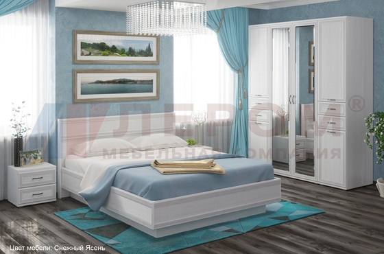Спальня Карина - композиция 1 Снежный Ясень - мебель ЛЕРОМ во Владивостоке