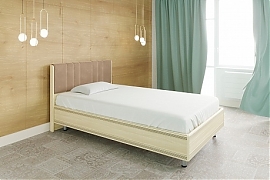 Кровать Карина КР-2012 Ясень Асахи+велюр - мебель ЛЕРОМ во Владивостоке