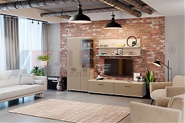 Гостиная Грейс-композиция 2 корпус Ясень Асахи, фасад Латте Матовый - мебель ЛЕРОМ во Владивостоке