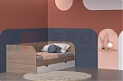 Кровать КР-117 Ясень Асахи, фасад Белый Бриллиант Глянцевый - мебель ЛЕРОМ во Владивостоке