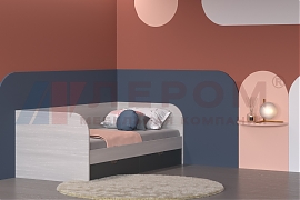 Кровать КР-117 Снежный Ясень, фасад Антрацит Матовый - мебель ЛЕРОМ во Владивостоке