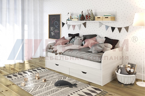 Кровать КР-117 Снежный Ясень - мебель ЛЕРОМ во Владивостоке