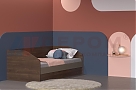 Кровать КР-118 Гикори Джексон темный, вставка Латте Матовый - мебель ЛЕРОМ во Владивостоке