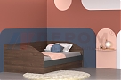 Кровать КР-119 Гикори Джексон темный, вставка Антрацит Матовый - мебель ЛЕРОМ во Владивостоке
