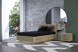 Кровать Грейс КР-4001 Гикори Джексон Светлый, вставка Латте Матовый - мебель ЛЕРОМ во Владивостоке