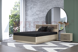 Кровать Грейс КР-4003 Ясень Асахи, вставка Латте Матовый - мебель ЛЕРОМ во Владивостоке