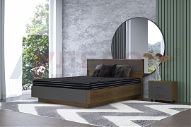 Кровать Грейс КР-4003 Гикори Джексон темный, вставка Антрацит Матовый - мебель ЛЕРОМ во Владивостоке