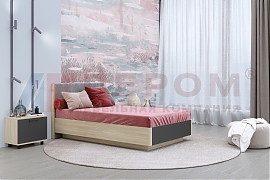 Кровать Грейс КР-4011 Ясень Асахи, вставка Антрацит Матовый - мебель ЛЕРОМ во Владивостоке