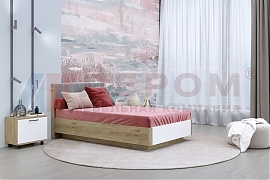 Кровать Грейс КР-4011 Гикори Джексон Светлый, вставка Белый Бриллиант Глянцевый - мебель ЛЕРОМ во Владивостоке