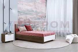 Кровать Грейс КР-4011 Гикори Джексон темный, вставка Белый Бриллиант Глянцевый - мебель ЛЕРОМ во Владивостоке