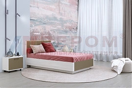 Кровать Грейс КР-4011 Снежный Ясень, вставка Латте Матовый - мебель ЛЕРОМ во Владивостоке