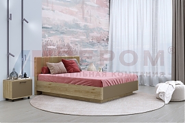 Кровать Грейс КР-4014 Гикори Джексон Светлый, вставка Латте Матовый - мебель ЛЕРОМ во Владивостоке