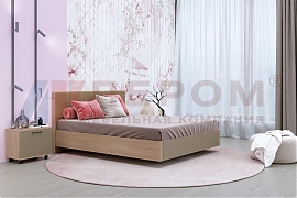 Кровать Грейс КР-5014 Ясень Асахи, вставка Латте Матовый - мебель ЛЕРОМ во Владивостоке