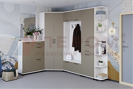 Прихожая Грейс-композиция 1 корпус Снежный Ясень, фасад Латте Матовый - мебель ЛЕРОМ во Владивостоке