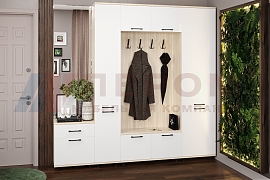 Прихожая Грейс-композиция 3 корпус Ясень Асахи, фасад Белый Бриллиант Глянцевый - мебель ЛЕРОМ во Владивостоке