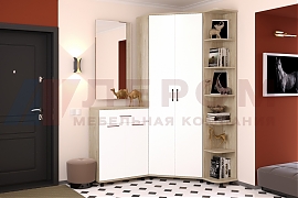 Прихожая Грейс-композиция 6 корпус Гикори Джексон светлый, фасад Белый Бриллиант Глянцевый - мебель ЛЕРОМ во Владивостоке