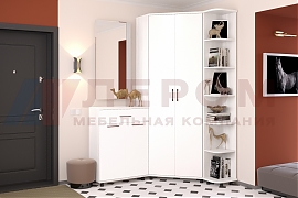 Прихожая Грейс-композиция 6 корпус Снежный Ясень, фасад Белый Бриллиант Глянцевый - мебель ЛЕРОМ во Владивостоке