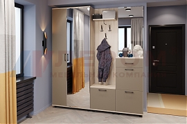 Прихожая Грейс-композиция 8 корпус Ясень Асахи, фасад Латте Матовый - мебель ЛЕРОМ во Владивостоке