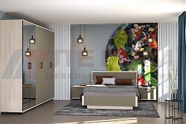 Спальня Грейс- композиция 5 корпус Ясень Асахи, фасад Латте Матовый - мебель ЛЕРОМ во Владивостоке