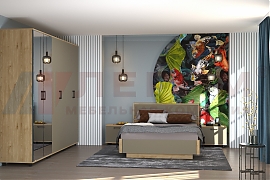 Спальня Грейс- композиция 5 корпус Гикори Джексон светлый, фасад Латте Матовый - мебель ЛЕРОМ во Владивостоке