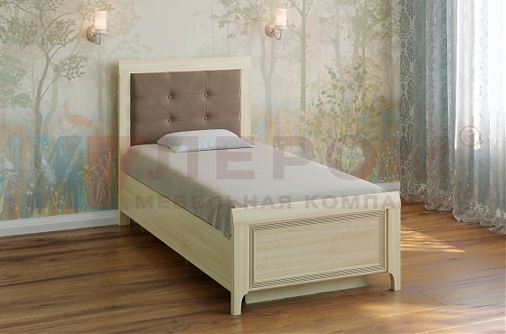 Кровать Карина КР-1035 Ясень Асахи+велюр - мебель ЛЕРОМ во Владивостоке