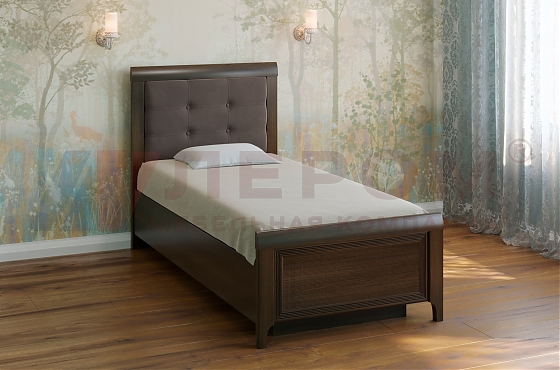 Кровать Карина КР-1035 Акация Молдау+велюр - мебель ЛЕРОМ во Владивостоке