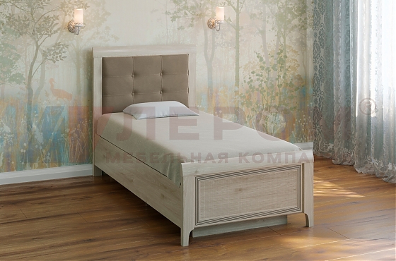 Кровать Карина КР-1035 Гикори Джексон светлый+велюр - мебель ЛЕРОМ во Владивостоке