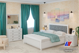 Спальня Карина - композиция 5 Снежный Ясень+велюр - мебель ЛЕРОМ во Владивостоке