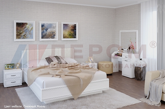 Спальня Карина - композиция 7 Снежный Ясень - мебель ЛЕРОМ во Владивостоке