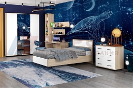 Детская Грейс- композиция 10 Ясень Асахи, фасад белый бриллиант глянцевый - мебель ЛЕРОМ во Владивостоке