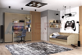 Детская Грейс- композиция 11 Гикори Джексон светлый, фасад Латте Матовый - мебель ЛЕРОМ во Владивостоке