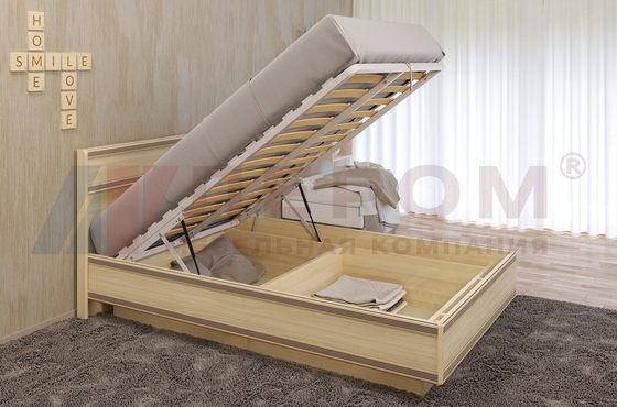 Кровать Карина КР-1001 Гикори Джексон светлый - мебель ЛЕРОМ во Владивостоке