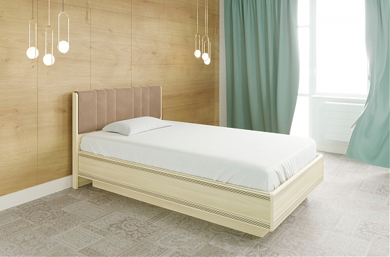 Кровать Карина КР-1011 Ясень Асахи+велюр - мебель ЛЕРОМ во Владивостоке
