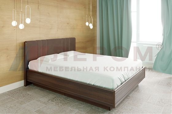 Кровать Карина КР-1014 Акация Молдау+велюр - мебель ЛЕРОМ во Владивостоке