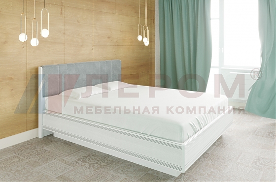 Кровать Карина КР-1014 Снежный Ясень+велюр - мебель ЛЕРОМ во Владивостоке