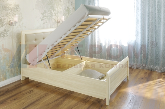 Кровать Карина КР-1031 Снежный Ясень+велюр - мебель ЛЕРОМ во Владивостоке