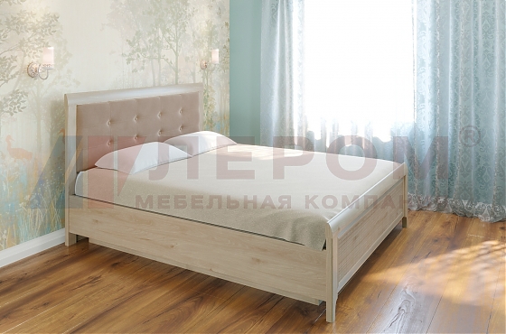 Кровать Карина КР-1033 Гикори Джексон светлый+велюр - мебель ЛЕРОМ во Владивостоке