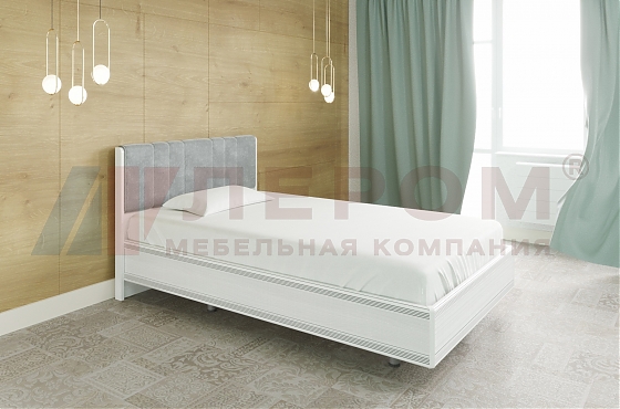 Кровать Карина КР-2011 Снежный Ясень+велюр - мебель ЛЕРОМ во Владивостоке