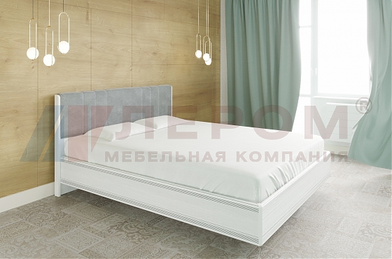 Кровать Карина КР-2014 Снежный Ясень+велюр - мебель ЛЕРОМ во Владивостоке