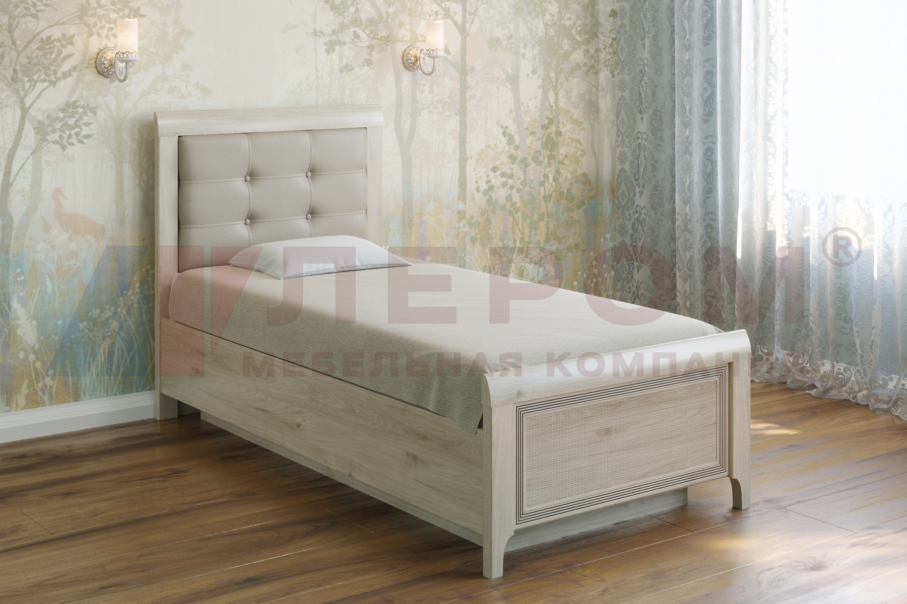 Кровать Карина КР-1035 Гикори Джексон светлый готовый комплект ...
